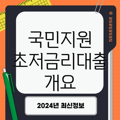 국민지원 초저금리대출 개요