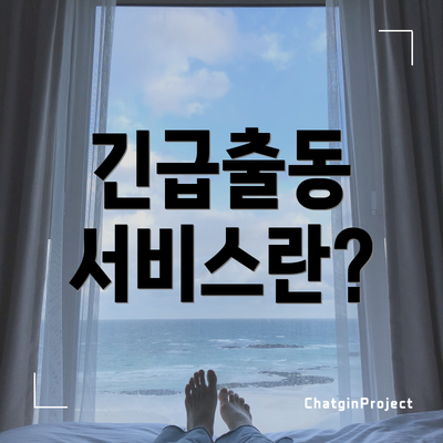 긴급출동 서비스란?