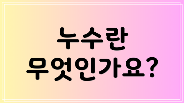 누수란 무엇인가요?