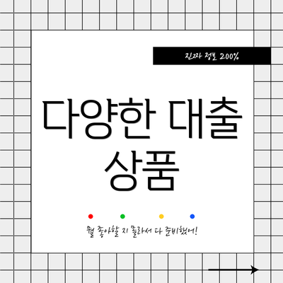 다양한 대출 상품