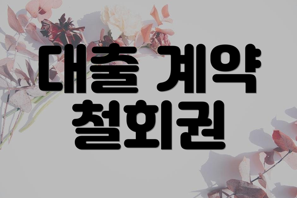 대출 계약 철회권