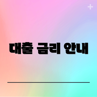 대출 금리 안내