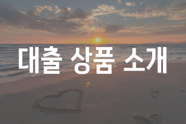 대출 상품 소개