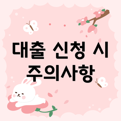 대출 신청 시 주의사항