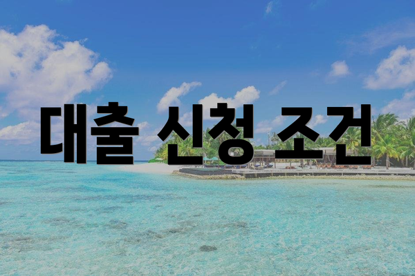 대출 신청 조건