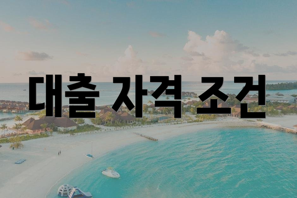 대출 자격 조건