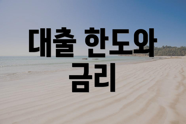 대출 한도와 금리