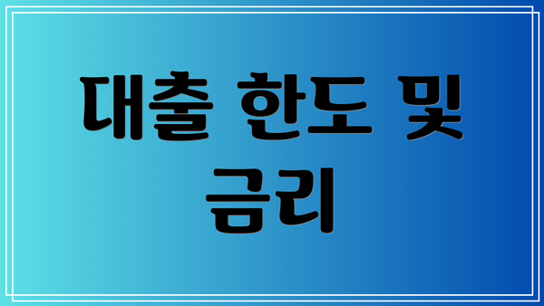 대출 한도 및 금리