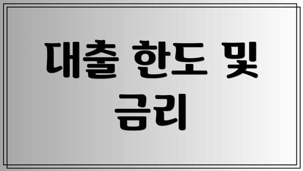 대출 한도 및 금리