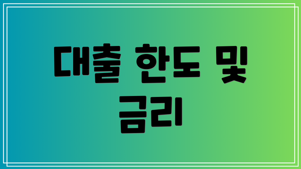 대출 한도 및 금리