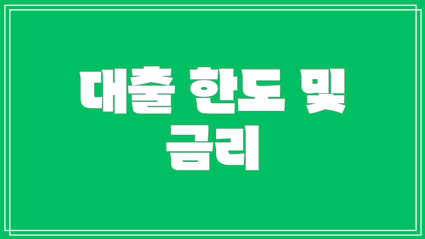 대출 한도 및 금리