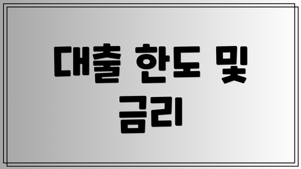 대출 한도 및 금리