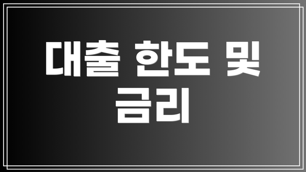 대출 한도 및 금리
