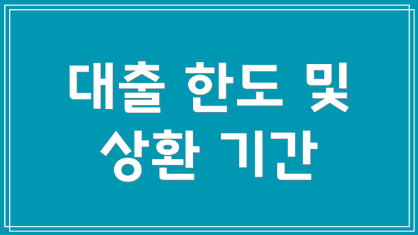 대출 한도 및 상환 기간