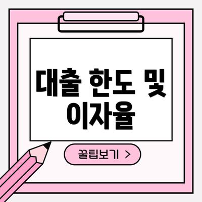 대출 한도 및 이자율