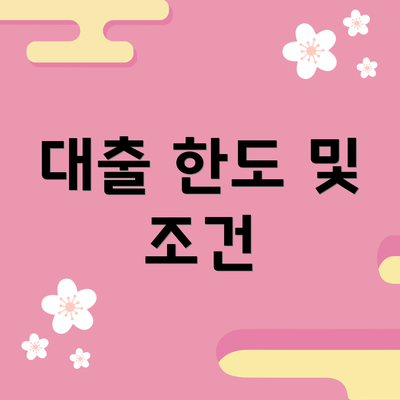 대출 한도 및 조건