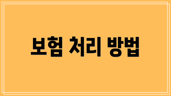 보험 처리 방법