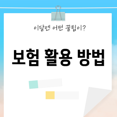 보험 활용 방법