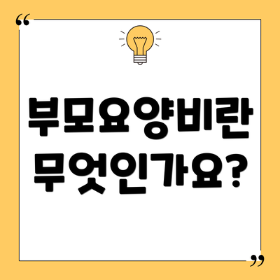 부모요양비란 무엇인가요?