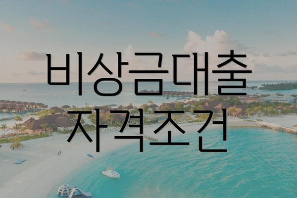 비상금대출 자격조건