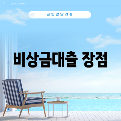 비상금대출 장점