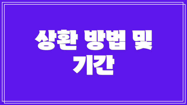 상환 방법 및 기간