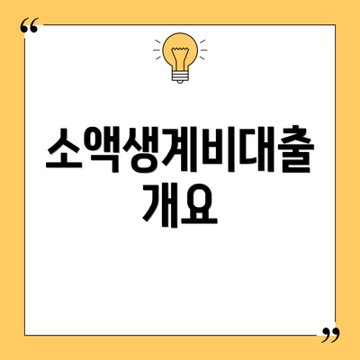 소액생계비대출 개요