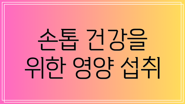 손톱 건강을 위한 영양 섭취