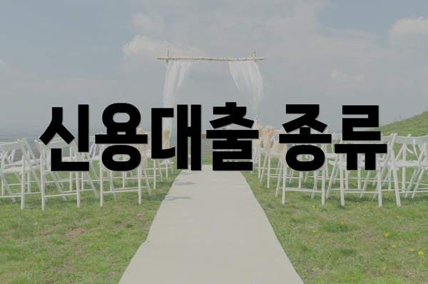신용대출 종류