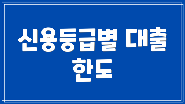 신용등급별 대출 한도
