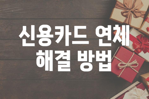 신용카드 연체 해결 방법