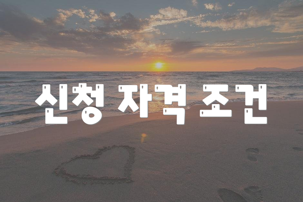 신청 자격 조건