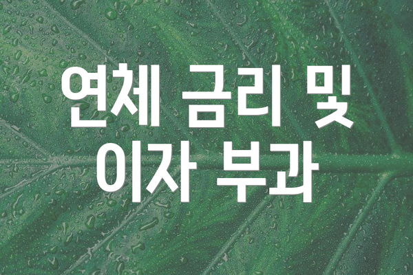 연체 금리 및 이자 부과