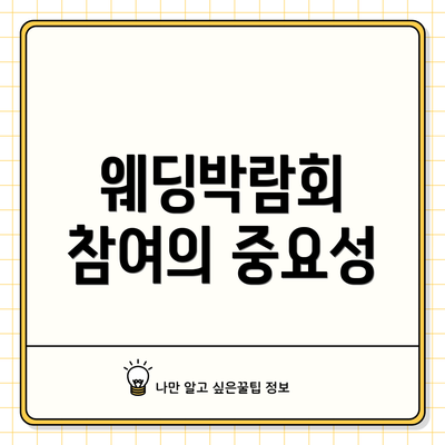 웨딩박람회 참여의 중요성