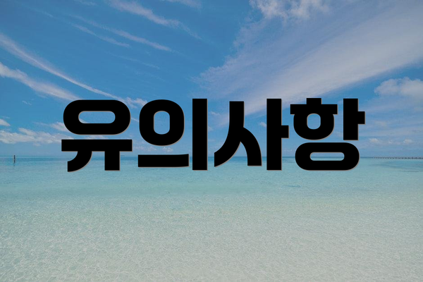 유의사항