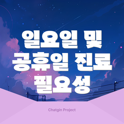 일요일 및 공휴일 진료 필요성