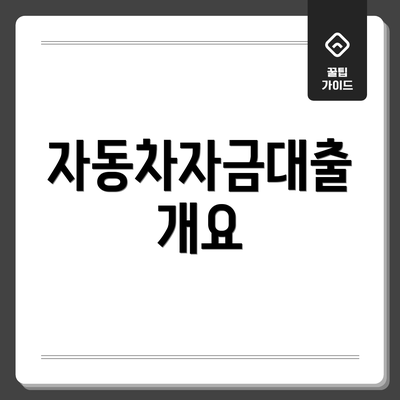 자동차자금대출 개요