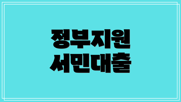 정부지원 서민대출