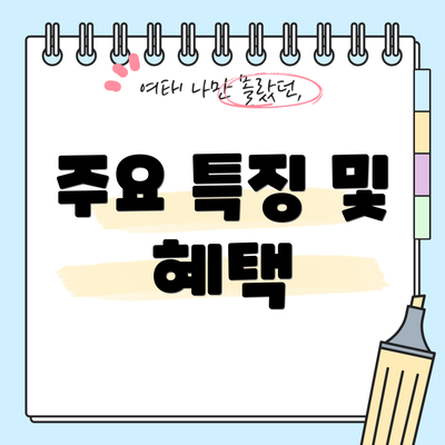 주요 특징 및 혜택