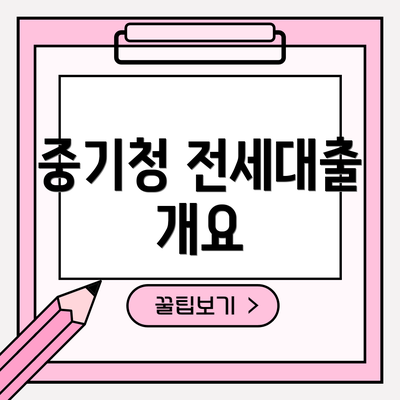 중기청 전세대출 개요