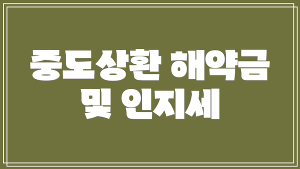 중도상환 해약금 및 인지세