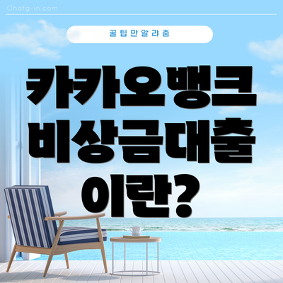 카카오뱅크 비상금대출 이란?