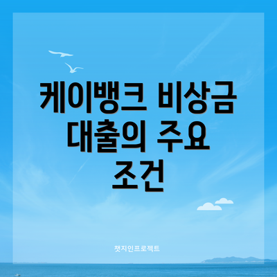 케이뱅크 비상금 대출의 주요 조건