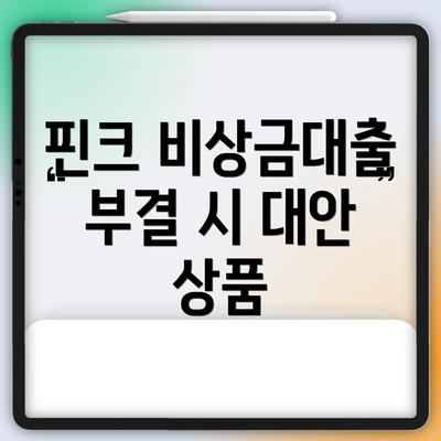 핀크 비상금대출 부결 시 대안 상품