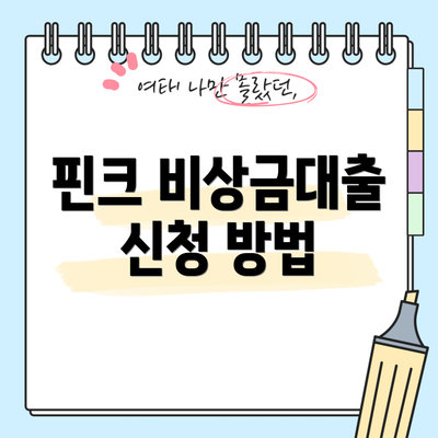 핀크 비상금대출 신청 방법
