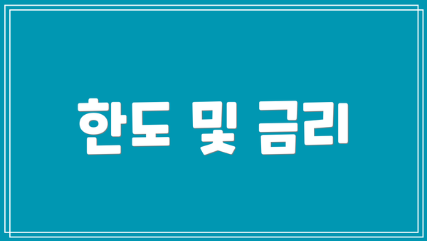 한도 및 금리