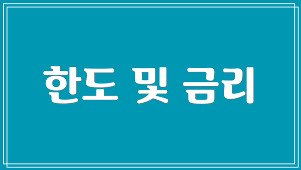 한도 및 금리