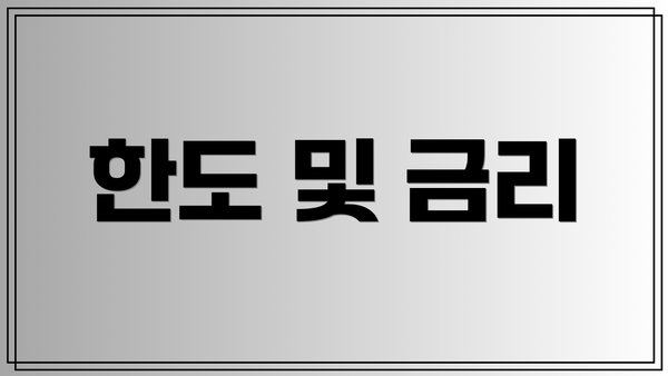 한도 및 금리
