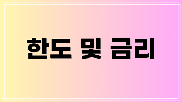 한도 및 금리