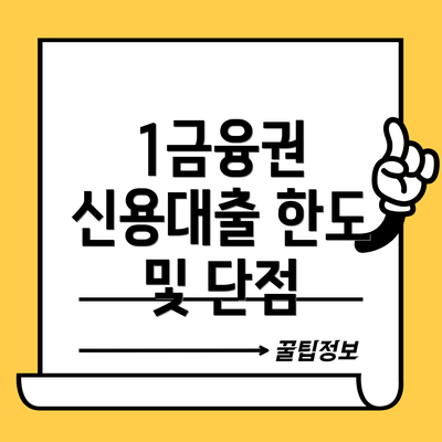 1금융권 신용대출 한도 및 단점